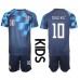 Tanie Strój piłkarski Chorwacja Luka Modric #10 Koszulka Wyjazdowej dla dziecięce MŚ 2022 Krótkie Rękawy (+ szorty)